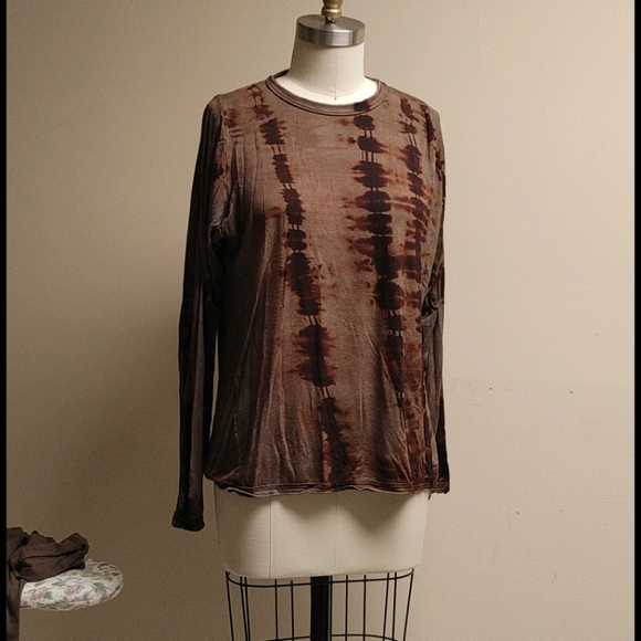 Art of Clothe Brown Long Sleeve T-shirt Tie-dyed - Picture 11 of 11